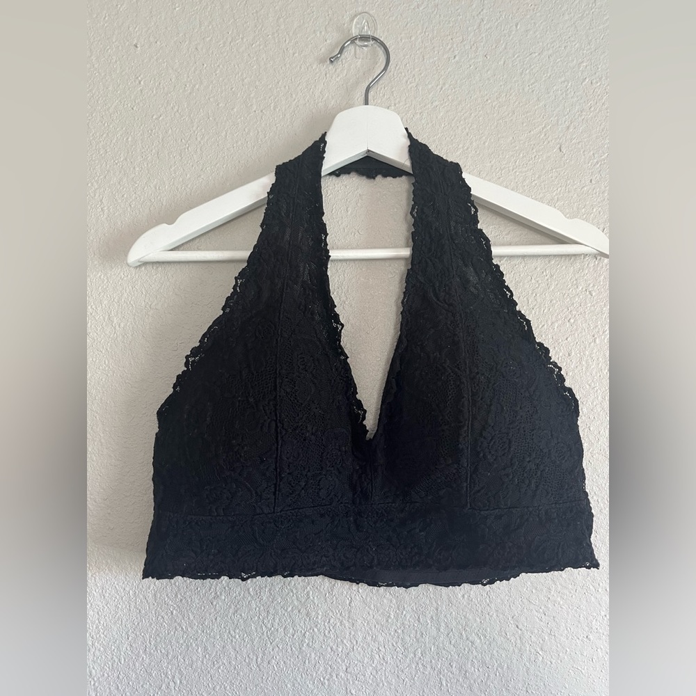 Black Lace Halter Bralette